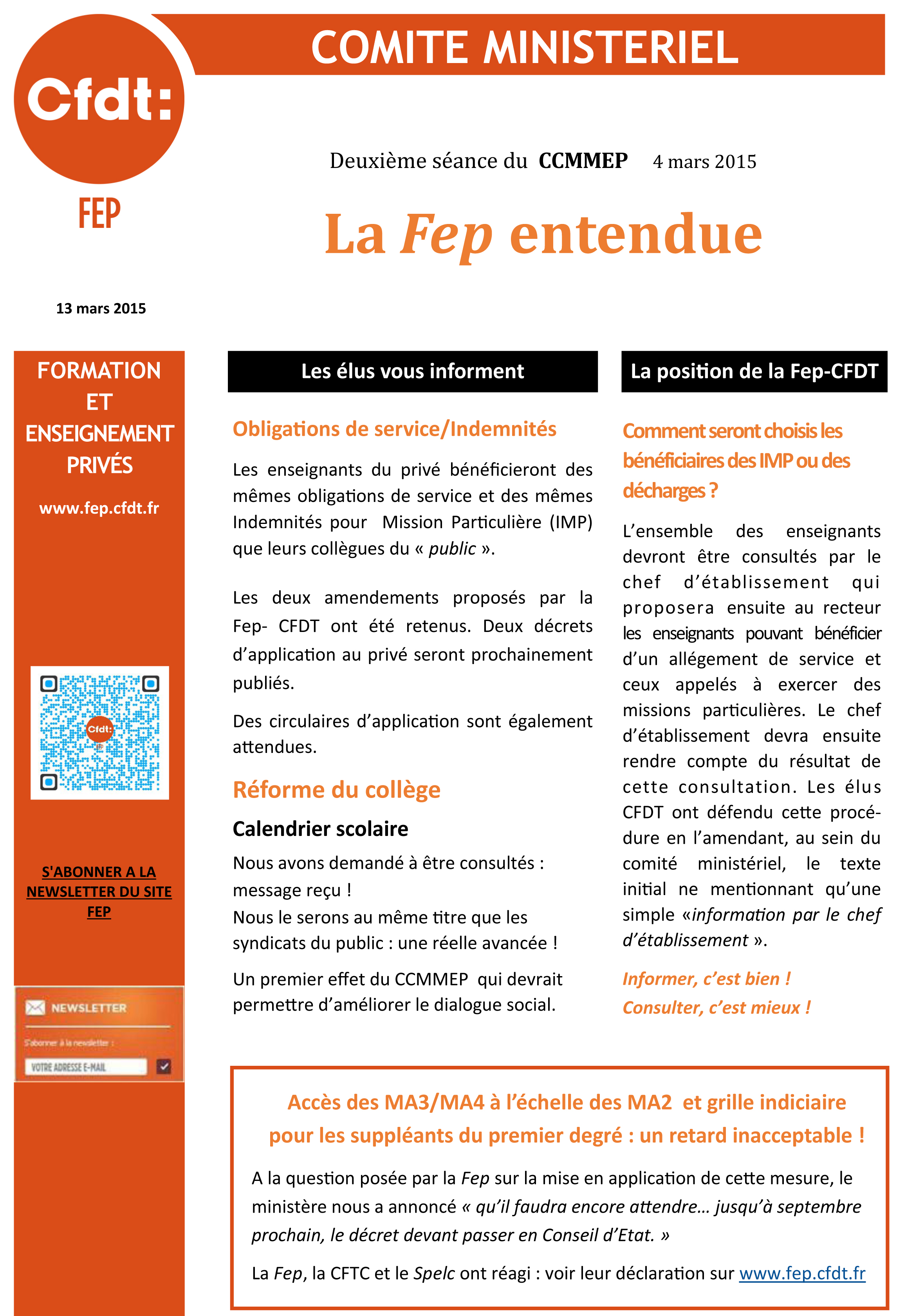 Affichette CCMMMEP - LA FEP ENTENDUE