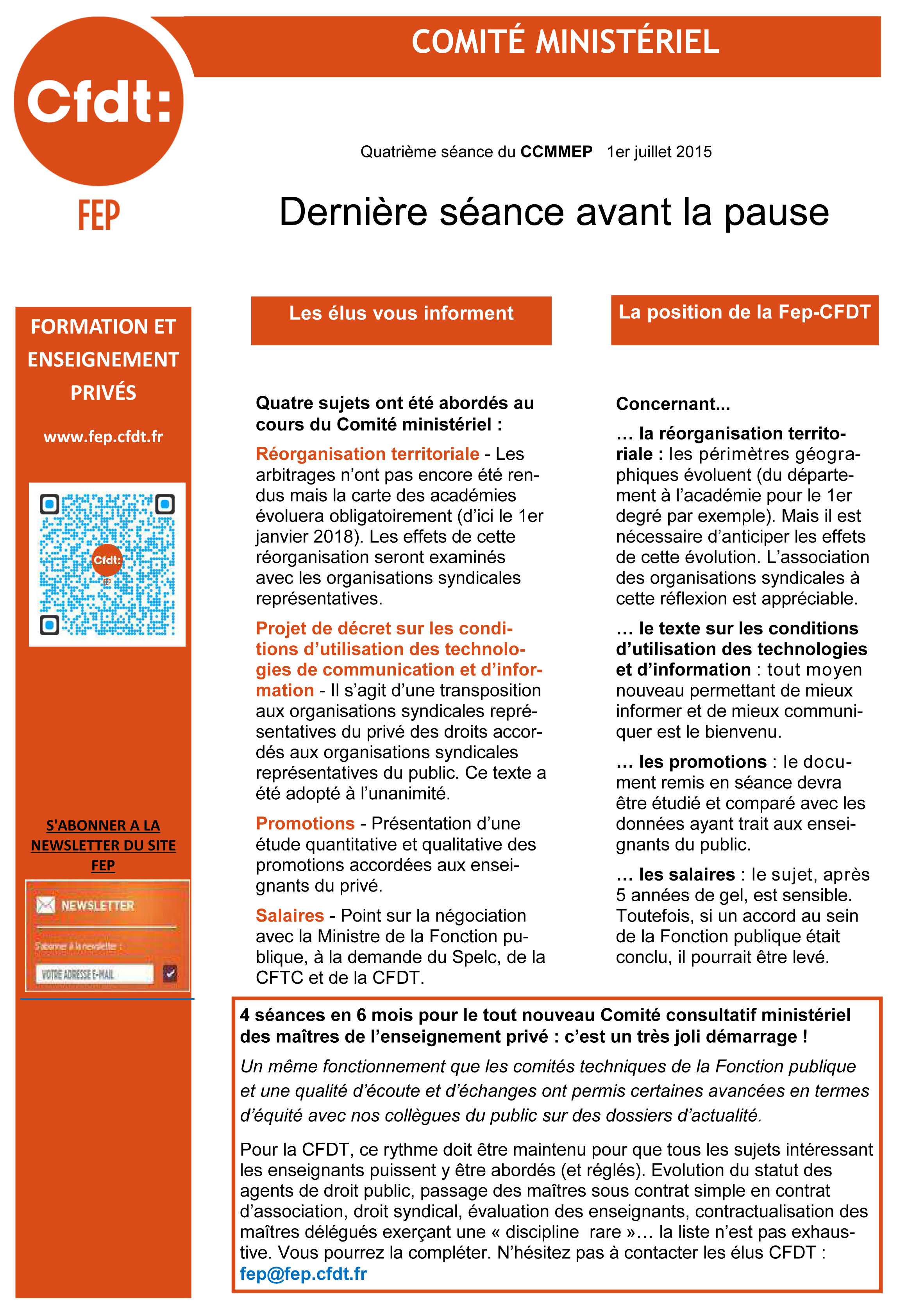 Affichette post CCMMEP 1er juillet 2015. Affichette post CCMMEP 1er juillet 2015